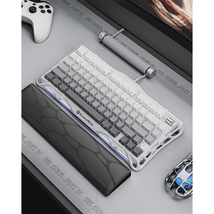 خرید کیبورد GravaStar Mercury K1 - بی‌سیم - سوییچ مکانیکی خطی با قابلیت تعویض سریع - نسخه Gradient White